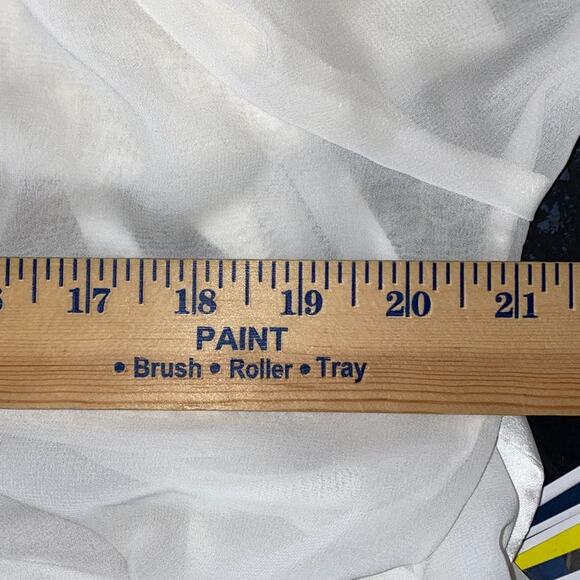 Betsey Johnson Sheer White Intimates Robe Rose Flutter Pleated Sleeve Ballerina - Picture 13 of 16